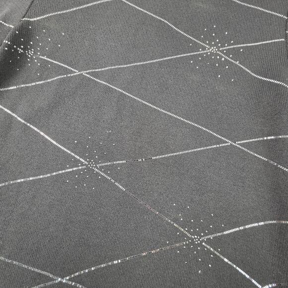 St. John Evening Black Knit Paillette Rhinestone Embellished Top Size P Medium - Picture 3 of 6